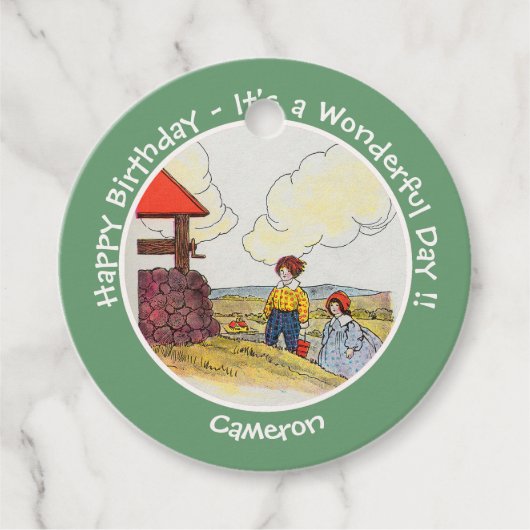 ジャックとジルのお母さんガチョウの誕生日パーティーのアイテム フェイバータグ (正面)