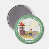 ジャックとジルのお母さんガチョウの誕生日パーティーのアイテム マグネット (正面/裏面)