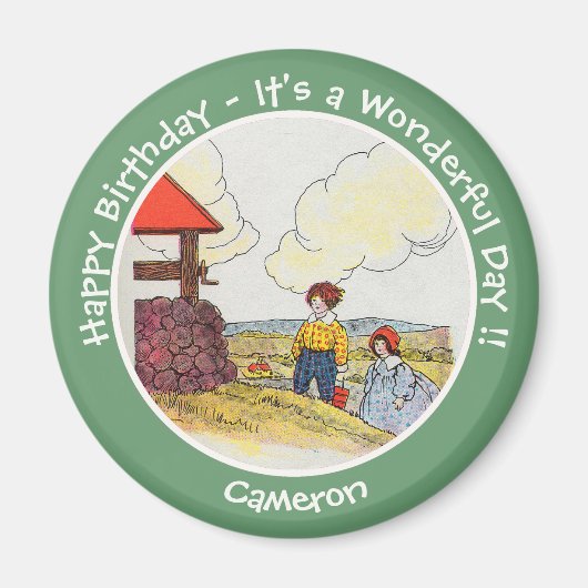 ジャックとジルのお母さんガチョウの誕生日パーティーのアイテム マグネット (正面)