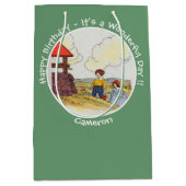 ジャックとジルのお母さんガチョウの誕生日パーティーのアイテム ミディアムペーパーバッグ (正面)