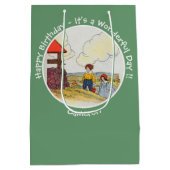 ジャックとジルのお母さんガチョウの誕生日パーティーのアイテム ミディアムペーパーバッグ (裏面)