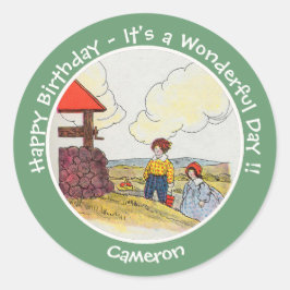 ジャックとジルのお母さんガチョウの誕生日パーティーのアイテム ラウンドシール