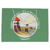 ジャックとジルのお母さんガチョウの誕生日パーティーのアイテム ラージペーパーバッグ (裏面)