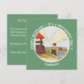 ジャックとジルのお母さんガチョウの誕生日パーティーのアイテム 招待状 (正面/裏面)