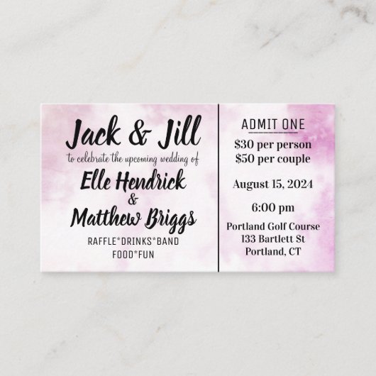 ジャックとジルのチケット 名刺 (正面)