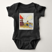 ジャックとジルは丘を登った子供部屋ライム ベビーボディスーツ (正面)