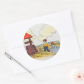 ジャックとジルは丘を登った子供部屋ライム ラウンドシール (封筒)