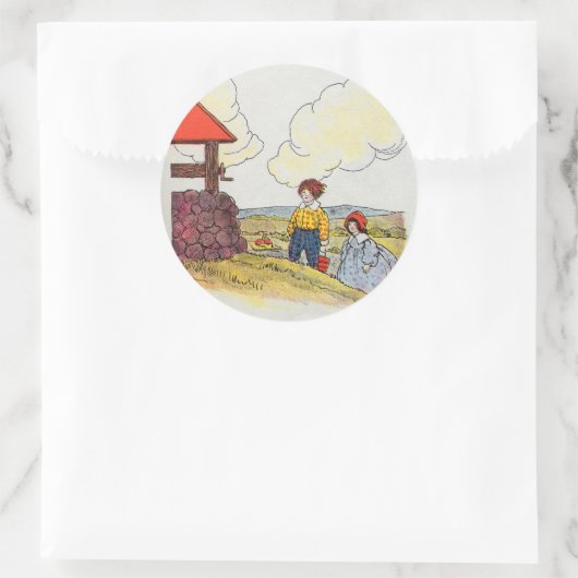 ジャックとジルは丘を登った子供部屋ライム ラウンドシール (バッグ)