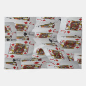 「ジャックのワイルド:ポーカーカードの散乱」 キッチンタオル (横)