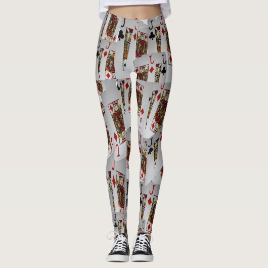 「ジャックのワイルド：ポーカーカードの散乱」 レギンス (正面)