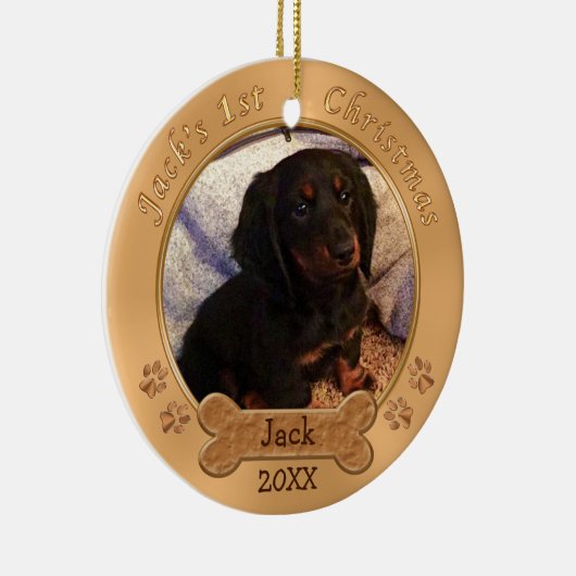 ジャックの初めてのクリスマスオーナメント、2枚 セラミックオーナメント (右)