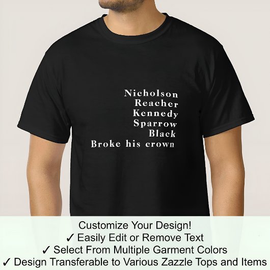 ジャックの名前のカスタムフォアネームトレンドTシャツ 02W Tシャツ