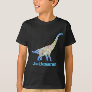 ジャックのiosaurusのカラフルなブラキオサウルスの恐竜の芸術 tシャツ