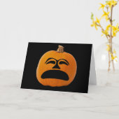 ジャックのoのランタンの不運な顔、ハロウィンのカボチャ カード (黄色い花)