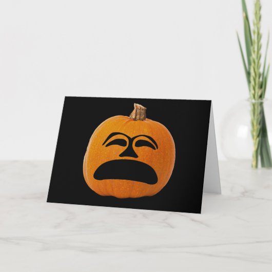 ジャックのoのランタンの不運な顔、ハロウィンのカボチャ カード (正面)