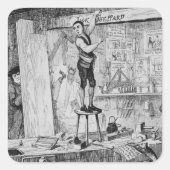 ジャックは店の梁に自分の名前を刻む スクエアシール (正面)