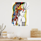 ジャックインザボックスガールポートレート ポスター (キッチン)