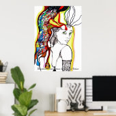 ジャックインザボックスガールポートレート ポスター (ホームオフィス)