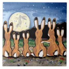 ジャックウサギがムーンダークブルーを見て6"タイル五徳 タイル