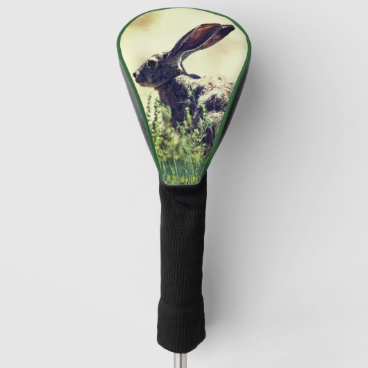 ジャックウサギ動物ゴルフヘッドドライバーカバー ゴルフヘッドカバー (正面)