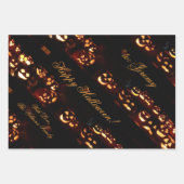 ジャックオおもしろいランタンパンプキンスハッピーハローウィン ラッピングペーパーシート (正面3)