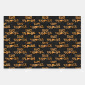 ジャックオおもしろいランタンパンプキンスハッピーハローウィン ラッピングペーパーシート (正面3)