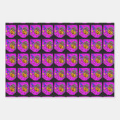 ジャックオランタンこうもりハローウィンパーティ紫 ラッピングペーパーシート (正面)