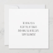 ジャックオランタンのトリックまたはトリート カード (裏面)