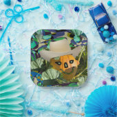 ジャックオランタンカボチャのカウボーイハットハロウィーン顔 ペーパープレート (パーティー)