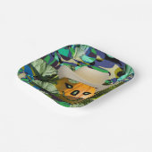 ジャックオランタンカボチャのカウボーイハットハロウィーン顔 ペーパープレート (傾斜あり)