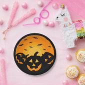 ジャックオランタンカボチャ彫りハローウィンパーティ ペーパープレート (パーティー)