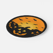 ジャックオランタンカボチャ彫りハローウィンパーティ ペーパープレート (アングル)
