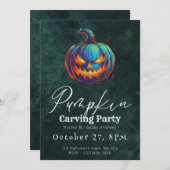 ジャックオランタングリーンパンプキンカービングパーティー 招待状 (正面/裏面)