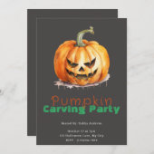 ジャックオランタングレーパンプキンカービングパーティー 招待状 (正面/裏面)