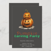 ジャックオランタングレーパンプキンカービングパーティー 招待状 (正面/裏面)
