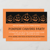 ジャックオランタンシルエットハロウィーン招待状 招待状 (正面/裏面)