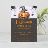 ジャックオランタンスパイダーウェブハロウィンディナーパーティー 招待状 (スタンド正面)