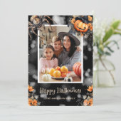 ジャックオランタンスパイダーズくもの巣フォトハロウィンカード シーズンカード (スタンド正面)