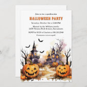 ジャックオランタンズこうもり魔女ハローウィンパーティ 招待状 (正面/裏面)