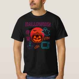 ジャックオランタンネオンのハロウィンの服ユニセックス装 Tシャツ