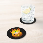 ジャックオランタンハロウィンカボチャ ラウンドペーパーコースター (インサイチュ)