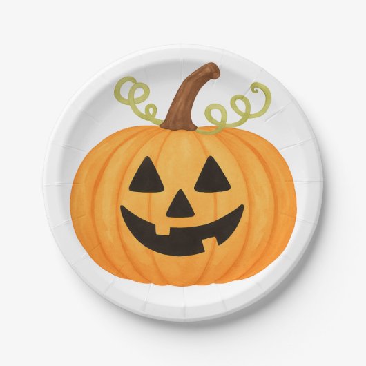 ジャックオランタンハロウィン ペーパープレート (正面)