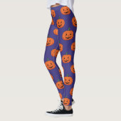 ジャックオランタンパンプキンハロウィンパターン レギンス (左)