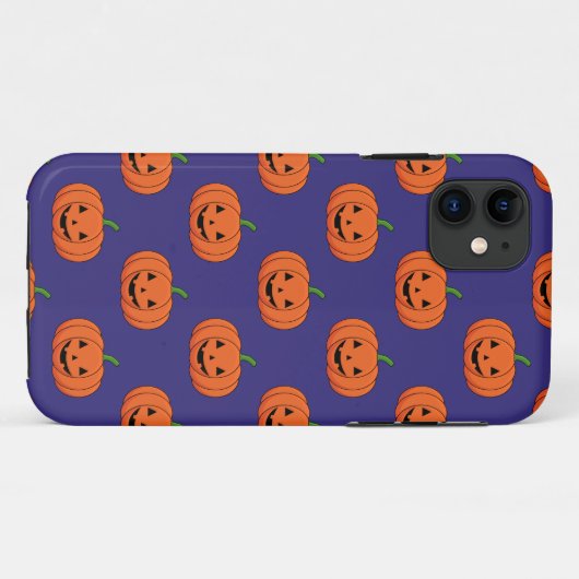ジャックオランタンパンプキンハロウィンパターン Case-Mate iPhoneケース (裏面(横))