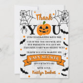 ジャックオランタンパンプキンハロウィーンベビーシャワー サンキューカード (正面)