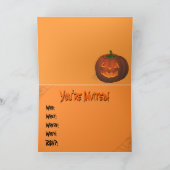 ジャックオランタンパーティの招待状カードハロウィーン 招待状 (内部)