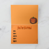 ジャックオランタンパーティの招待状カードハロウィーン 招待状 (内部)