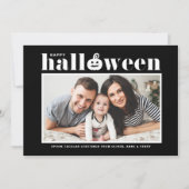 ジャックオランタンブラックフォトハッピーハローウィン シーズンカード (正面)