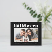 ジャックオランタンブラックフォトハッピーハローウィン シーズンポストカード (スタンド正面)