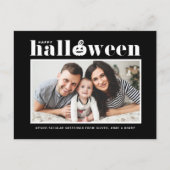 ジャックオランタンブラックフォトハッピーハローウィン シーズンポストカード (正面)